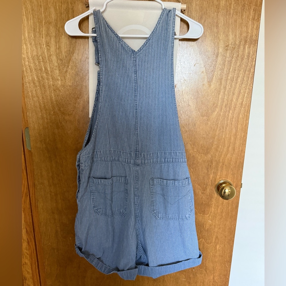 Classic Elements Blue and White Striped Overalls - Picture 2 of 3